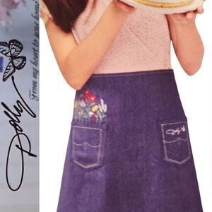 Dolly Parton Embroidered Denim Half Apron w/Pockets
